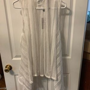 Fancy white vest with sparkle sequins! Never worn by Adore size 1x